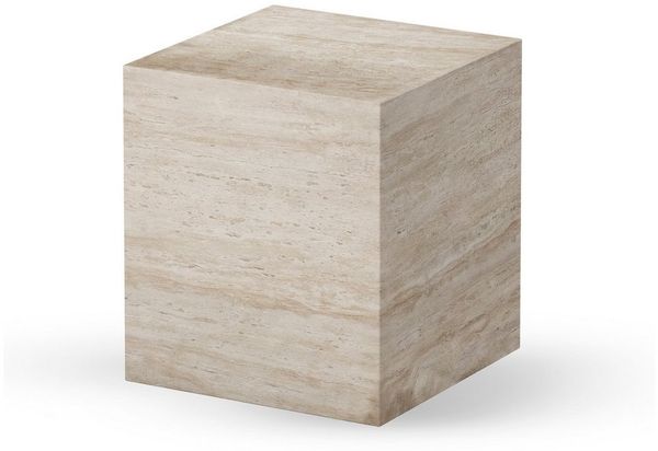 KHG Beistelltisch Garten-Beistelltisch in Beton-Optik aus Magnesiumoxid (Quaderform 200 kg belastbar, wetterfest UV-beständig, 45 x 50 x 45 cm), Extrem belastbar