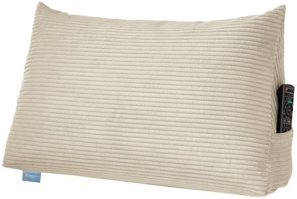 XDREAM Rückenkissen ergonomisches Keilkissen für Bett und Sofa, 1-tlg, als Kopfkissen oder Venenkissen verwendbar, mit praktischem Seitenfach