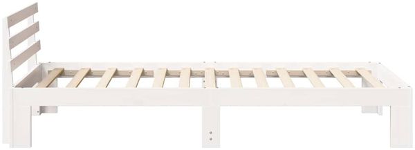 vidaXL Bettrahmen mit Kopfteil Weiß 80 x 200 cm Massives Kiefernholz 872630 Bild 6