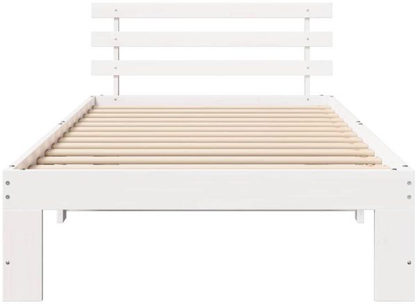 vidaXL Bettrahmen mit Kopfteil Weiß 80 x 200 cm Massives Kiefernholz 872630 Bild 5