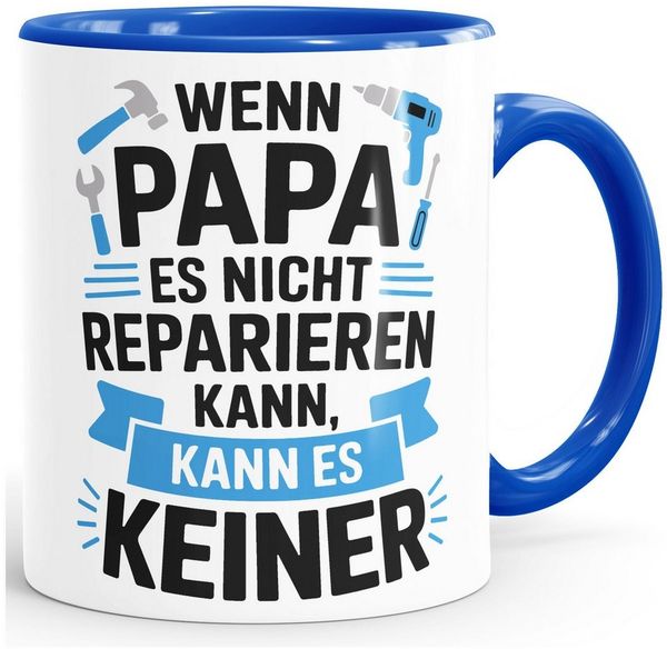 MoonWorks Tasse Tasse Wenn Papa es nicht reparieren kann Spruch Lustig Geschenke für, Keramik