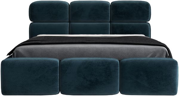 Polsterbett MAROKO 90x200 mit Matratze, Bettkasten und Lattenrost. Farbe: Azur 12 Bild 3