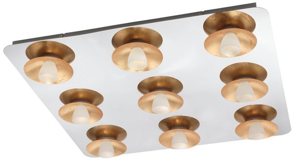 Eglo 97525 LED Deckenleuchte TORANO chrom, gold weiß L:68cm B:68cm H:8cm