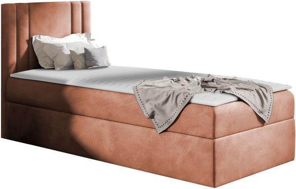 Boxspringbett 'Harlon Mini' rechts,  orange 90 x 200 cm