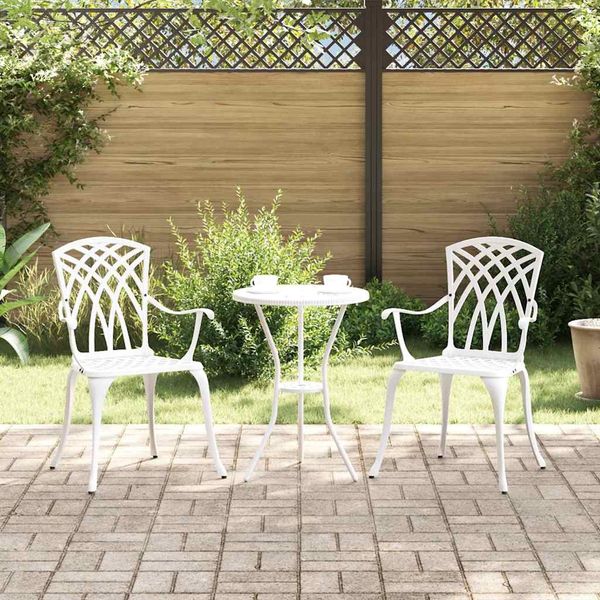 vidaXL Gartenstuhl 2 pcs Weiß 53 x 51 x 88,5 cm Aluminium 42002400