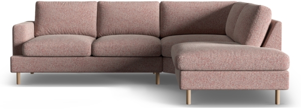 Micadoni Symmetrisches Ecksofa Aliya 4-Sitzer Rechts Strukturierter Stoff Rosa Melange