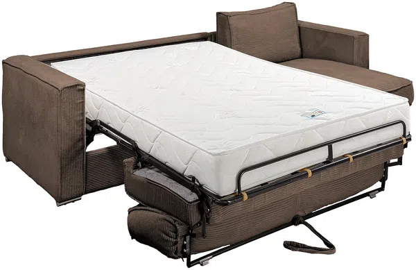Vente-unique - LORETO Sofa SamtStoff Braun - B 223 cm152 cm x H 90 cm x L 298 cm Bild 3