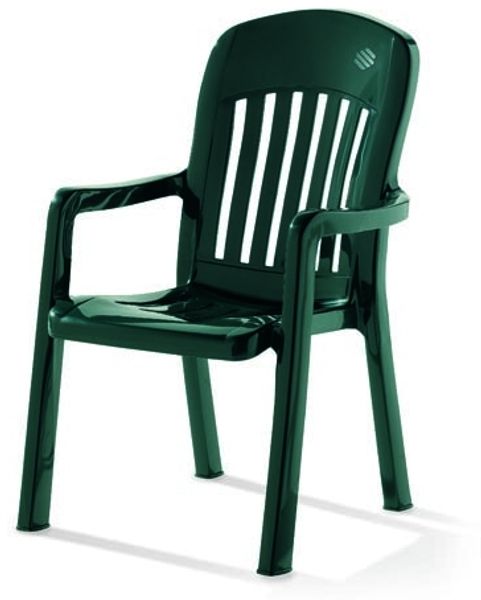 Sieger Comtesse Stapelsessel stapelbar, Vollkunststoff, Smaragdgrün, 64 x 96 x 70 cm