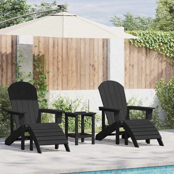 vidaXL Gartenstuhl 2 pcs Schwarz 83 x 74 x 92 cm Polyethylen 3335844