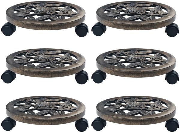 vidaXL Pflanzenroller 6 Stk. Bronze 30 cm Kunststoff 48227