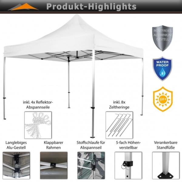 INSTENT Faltpavillon "PRO" 3x3,Trolley, Alu, weiß