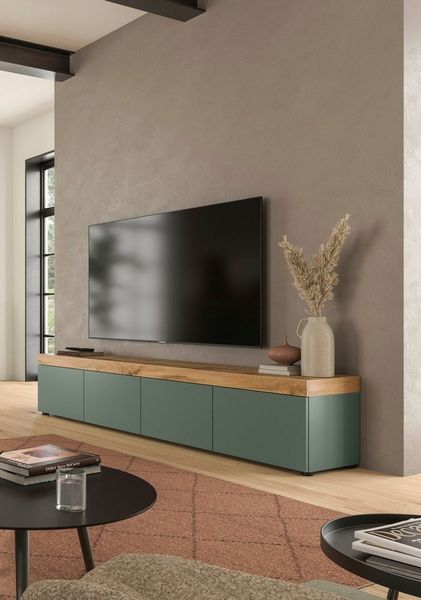 OTTO home Lowboard MAMBO, TOPSELLER!, Breite 200cm, 4 Klappen, stehend oder hängend (1 St, 2 farbige Ausführung, in verschiedenen Farben erhältlich), Lowboard, TV Unterschrank, Tv-Schrank, Wohnzimmer