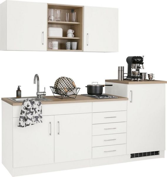KOCHSTATION Küche KS-Mali, Breite 210 cm, mit E-Geräten