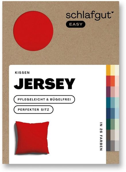 Schlafgut 'EASY' Kissenbezug, Jersey, Baumwolle, Rot, 80x80 cm