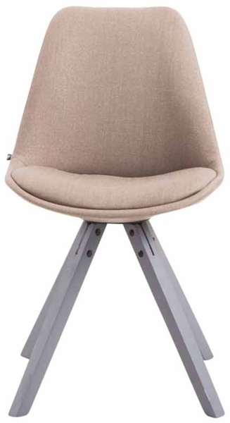 CLP Besucherstuhl Toulouse Stoff Square mit Sitzpolster und eckigen Holzbeinen,taupe grau Bild 3