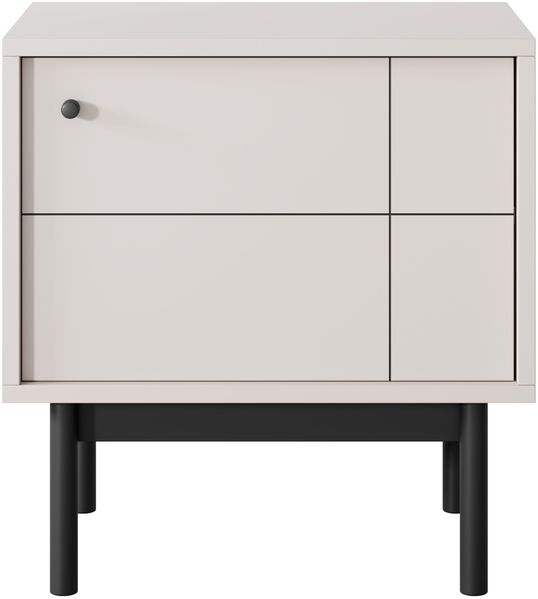 Selsey 'Japandies' Nachttisch, greige, ca. 57 x 54 x 39 cm