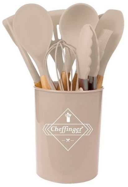 Küchenhelfer Küchenutensilien Set mit Ständer 12-tlg. creme RUNGASSI UT17 Bild 3