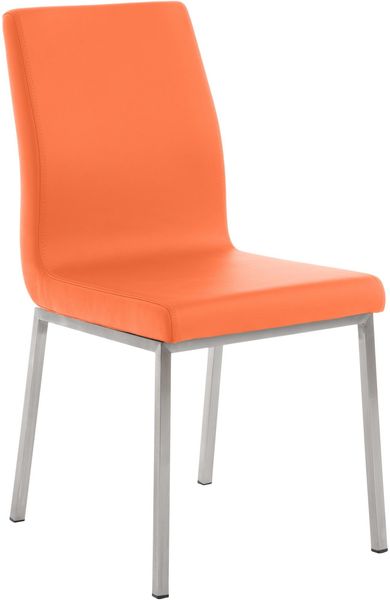 CLP Esszimmerstuhl Colmar Edelstahlgestell,orange
