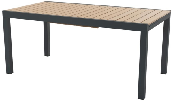 Vente-unique - Garten-Esstisch ausziehbar - Aluminium & Polywood - 170/230 cm - Holzfarben hell & Anthrazit - MACILA von MYLIA