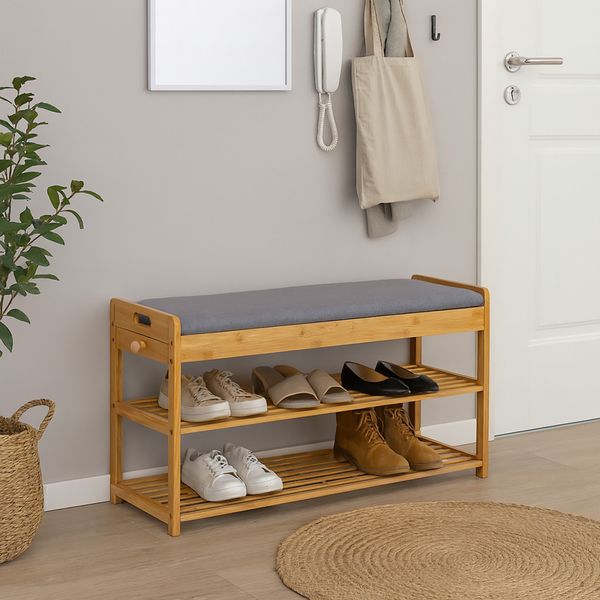 HTI-Living Schuhbank Schuhbank mit Schubfach Bambus (Stück, 1-St, 1 Schuhbank), Schuhregal
