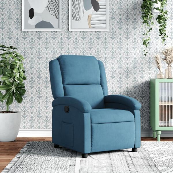 vidaXL Relaxsessel Blau Samt 371807