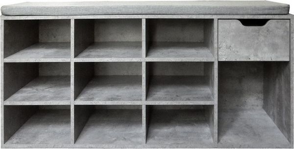 HTI-Living Schuhbank Schuhbank Lisa Beton (Stück, 1-St, 1 Schuhbank), Schuhregal 10 Fächer