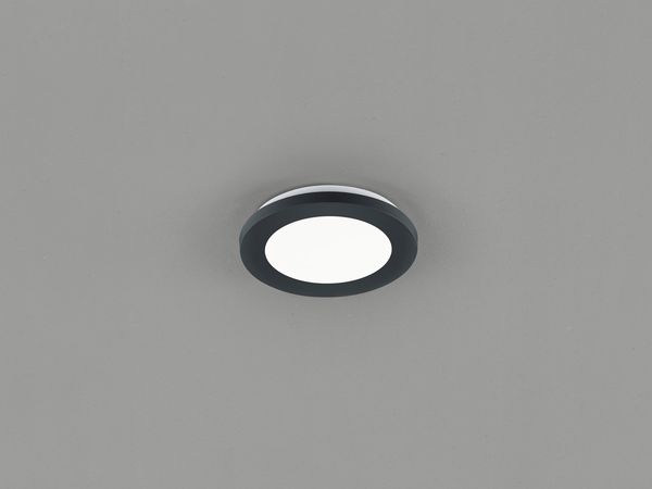 LED Deckenleuchte CAMILLUS, Schwarz Matt, Durchmesser 17cm