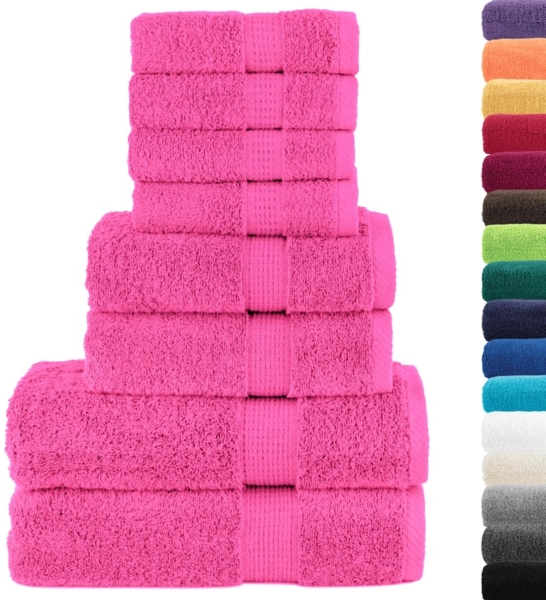 vidaXL 8 tlg. Premium-Handtuch-Set SOLUND Rosa 600 g/m² 137552