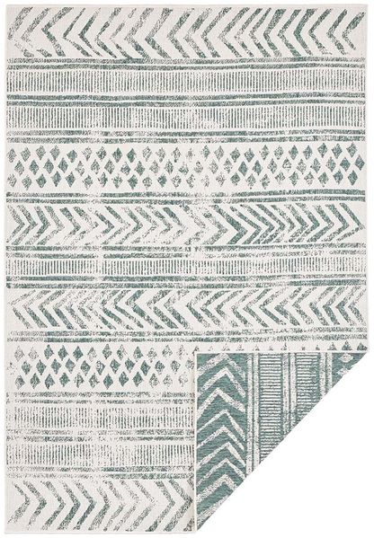 In- & Outdoor Wendeteppich Biri Grün Creme - 80x150x0,5cm