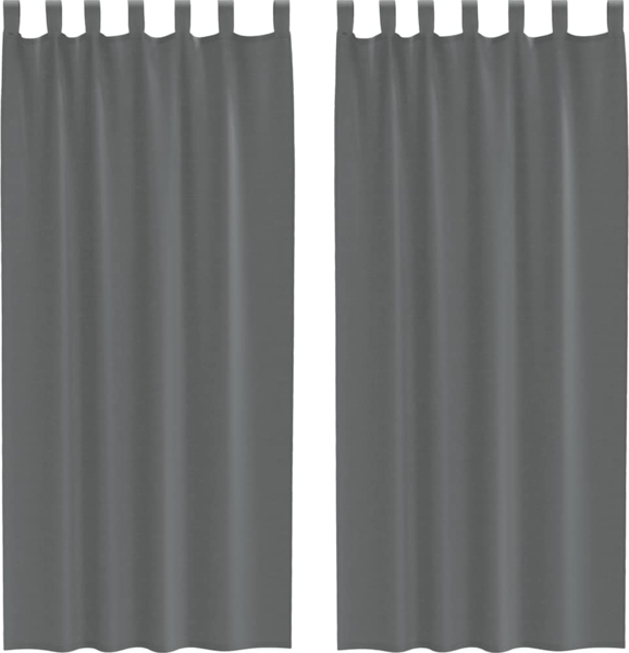 vidaXL Voile Vorhänge mit Schlaufen 2 Stk. Dunkelgrau 140x245 cm 4102274