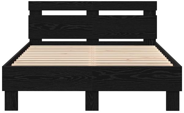 vidaXL Bettrahmen Schwarz Eichen-Optik 135 x 190 cm Holzwerkstoff 3333956 Bild 5