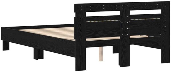 vidaXL Bettrahmen Schwarz Eichen-Optik 135 x 190 cm Holzwerkstoff 3333956 Bild 7