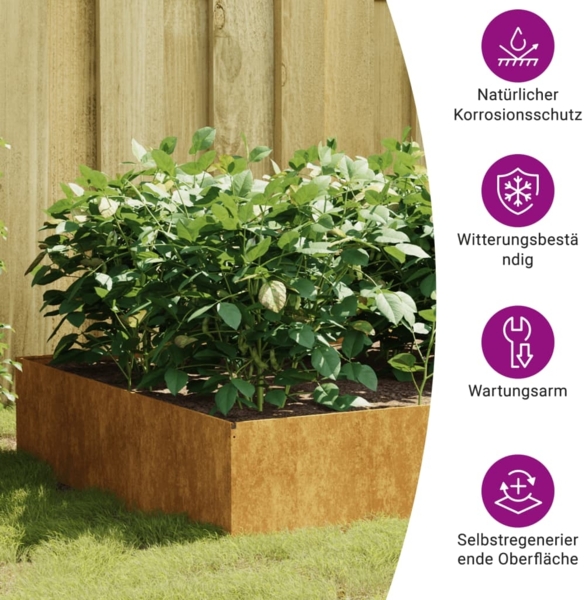 vidaXL Hochbeet 100x100x41 cm Cortenstahl 824516 Bild 7