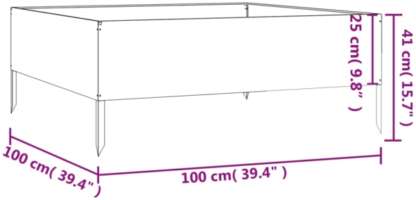vidaXL Hochbeet 100x100x41 cm Cortenstahl 824516 Bild 6
