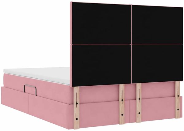vidaXL Aufbewahrungsbett mit Matratze Rosa 140 x 200 cm Samt 3371978 Bild 11