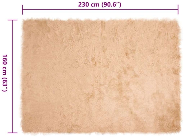 vidaXL Kunstschaffell Teppich Beige 160 x 230 cm Polyester 42021484 Bild 7
