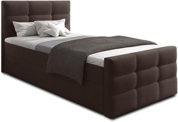 AX LIVING Bett mit Bettkasten 90x200 cm Argentaro Boxspringbett braun Bild 3