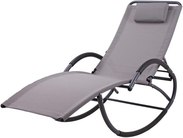 Schaukelliege LUCIA Stahl Grau Stahl | Sonnenliege Relaxliege Gartenliege