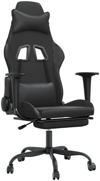 vidaXL Gaming-Stuhl mit Fußstütze Schwarz Kunstleder 3143661