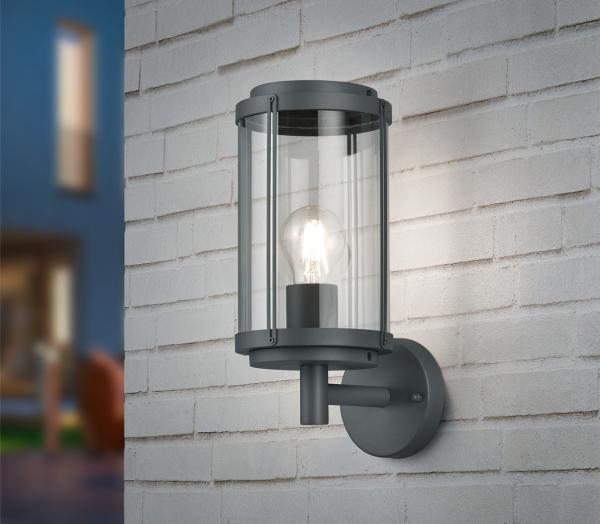 Wandleuchte, anthrazit, Alu Druckguss, H 32 cm, TANARO