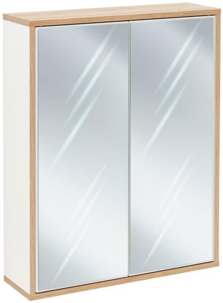 Fackelmann FINN Spiegelschrank 60 cm, Braun hell/Weiß