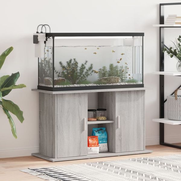 vidaXL Aquariumständer Grau Sonoma 101x41x58 cm Holzwerkstoff 833613