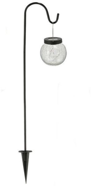 Spetebo Gartenleuchte LED Solar Gartenstecker mit Glaskugel - 70 x 11 cm, Ein-/Ausschalter, LED fest intregiert, Spritzwasserschutz Gehwegleuchte Gartenleuchte