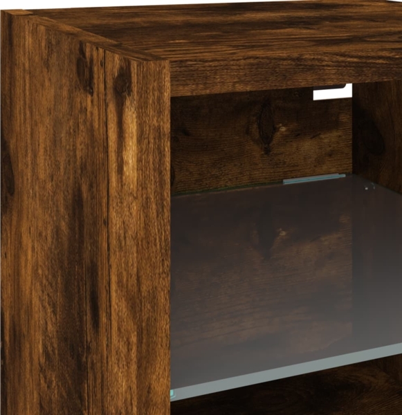 vidaXL 8-tlg. Wohnwand mit LED-Beleuchtung Räuchereiche Holzwerkstoff 3216594 Bild 10