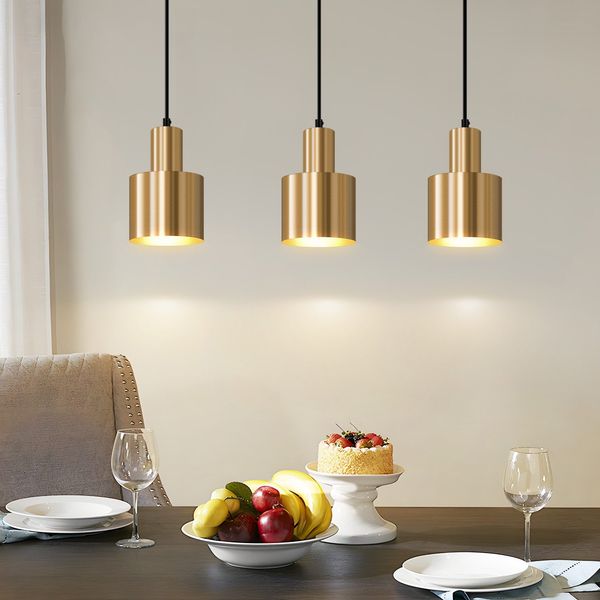 ZMH Pendelleuchte Esstisch Hängelampe Vintage -Pendellampe Esszimmer 3 Flammig Esszimmerlampe Gold Design Metall Esstischlampe E27 Hängeleuchte für Schlafzimmer Wohnzimmer - Ohne Leuchtmittel