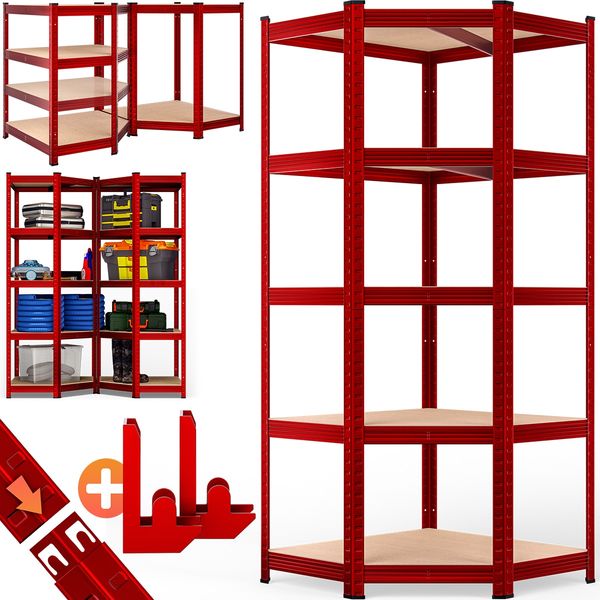 MONZANA® Eckregal Lagerregal 180x70x40cm Rot