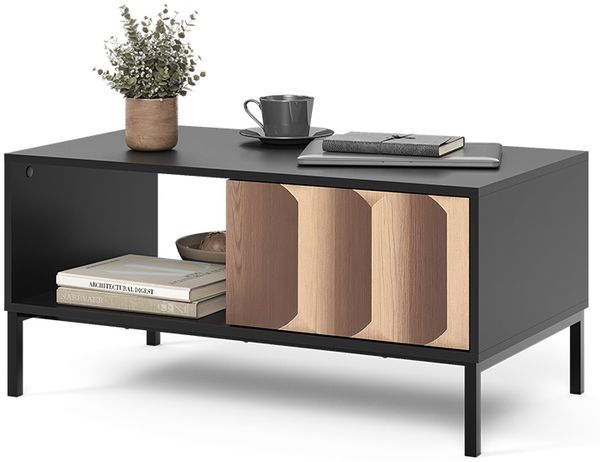 Couchtisch Eliza Schwarz/Eiche 90 x 50 cm mit Schublade Vicco Bild 5