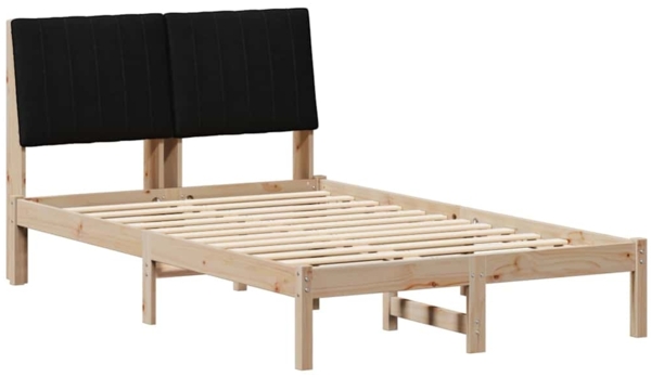 vidaXL Bettrahmen mit Kopfteil Braun 120 x 200 cm Massives Kiefernholz 878891 Bild 1