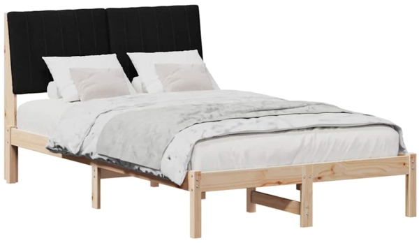 vidaXL Bettrahmen mit Kopfteil Braun 120 x 200 cm Massives Kiefernholz 878891 Bild 2