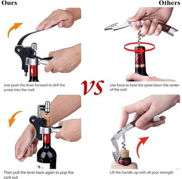 autolock Weinflaschenöffner Korkenzieher Wein Flaschenöffner, für alle Arten von Korken Bild 3